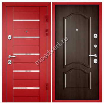 Красная входная дверь в квартиру KVD-17 - купить от производителя Мосдвери Красная входная дверь в квартиру KVD-17